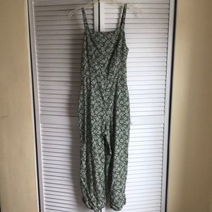 Old Navy Green Paisley Jumpsuit